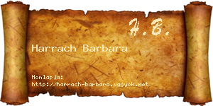 Harrach Barbara névjegykártya